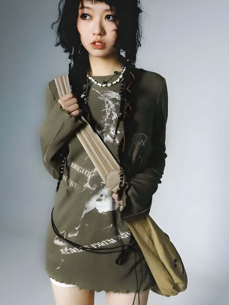 Style Core Aesthetics, New Style Trends - Grunge Rope Belted Top Style Core Aesthetics, New Style Trends - Grunge Rope Belted Top