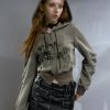 Style Core Aesthetics, New Style Trends - Grunge Ruched Sleeve Hoodie