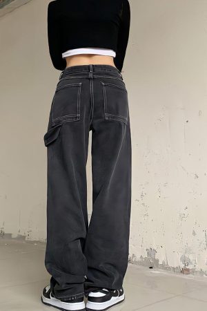 Style Core Aesthetics, New Style Trends - Grunge Skeleton Hand Printed Jeans