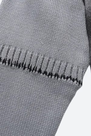 Style Core Aesthetics, New Style Trends - Grunge Spray Paint Distressed Knitted Sweater