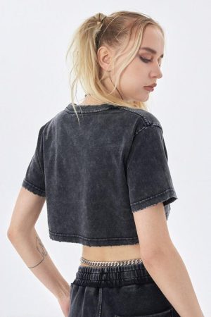 Style Core Aesthetics, New Style Trends - Grunge Washed Crop Top