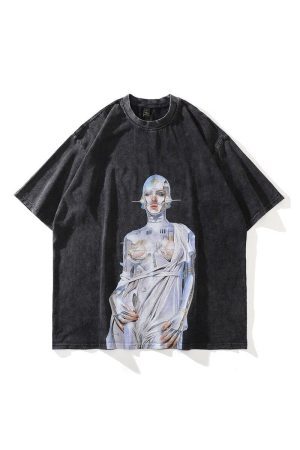 Style Core Aesthetics, New Style Trends - Hajime Sorayama Oversize Cotton T-Shirt