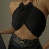Style Core Aesthetics, New Style Trends - Halter Chain Wrap Crop Top