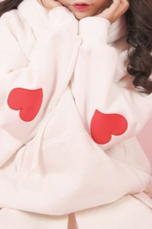 Style Core Aesthetics, New Style Trends - Heart Elbow Patch Hoodie