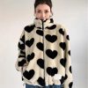 Style Core Aesthetics, New Style Trends - Heart Pattern Teddy Jacket