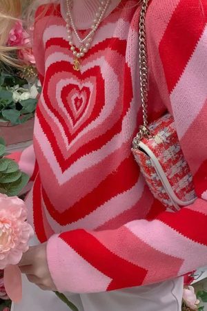 Style Core Aesthetics, New Style Trends - Heart Sweater Y2K