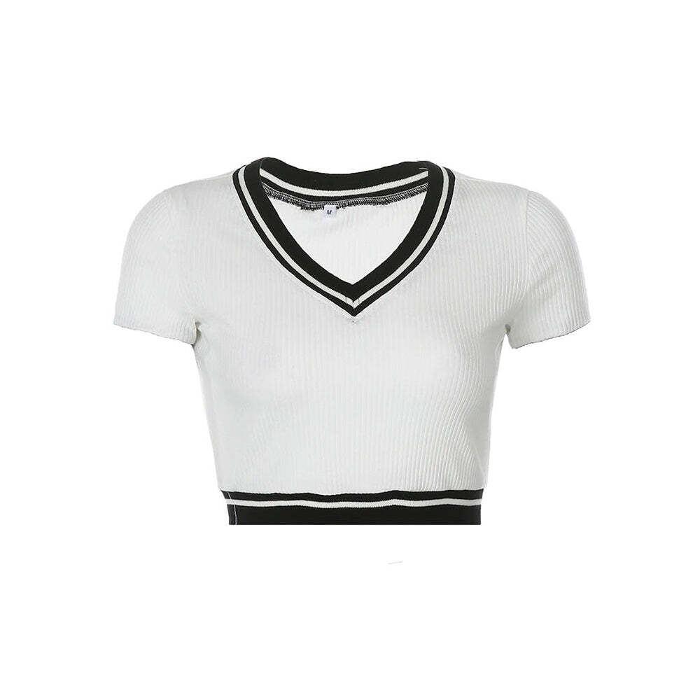 Style Core Aesthetics, New Style Trends - High School Crush Ribbed Top