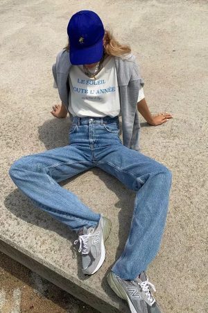 Style Core Aesthetics, New Style Trends - High Waist Casual Washed Jeans