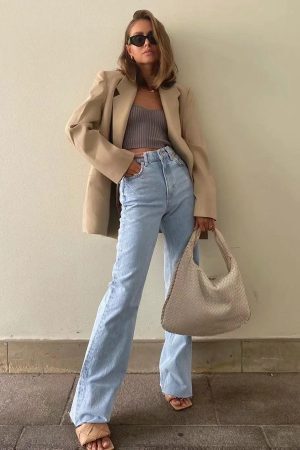 Style Core Aesthetics, New Style Trends - High Waist Casual Washed Jeans