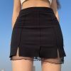 Style Core Aesthetics, New Style Trends - High Waist Mesh Detail Mini Skirt