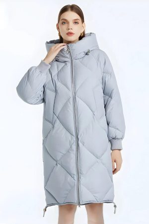 Style Core Aesthetics, New Style Trends - Hooded Zip-Up Long Puffer Coat