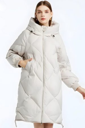 Style Core Aesthetics, New Style Trends - Hooded Zip-Up Long Puffer Coat