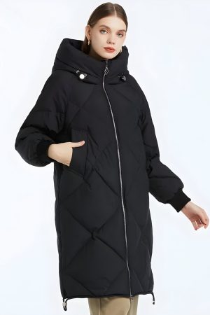 Style Core Aesthetics, New Style Trends - Hooded Zip-Up Long Puffer Coat