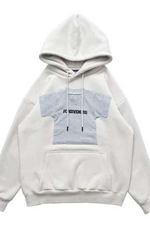 Style Core Aesthetics, New Style Trends - Hoodie avec le Mini Tee Patch en Polaire