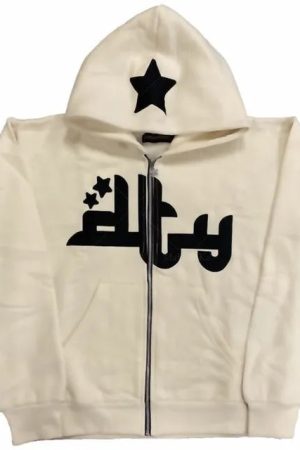 Style Core Aesthetics, New Style Trends - Hoodie zippé écriture arabe