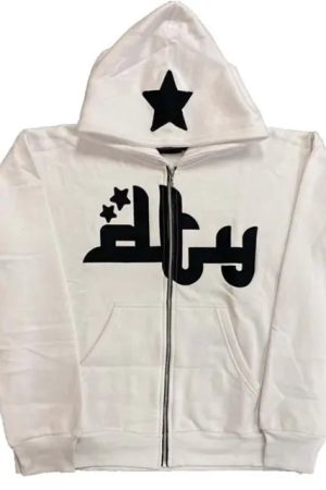 Style Core Aesthetics, New Style Trends - Hoodie zippé écriture arabe