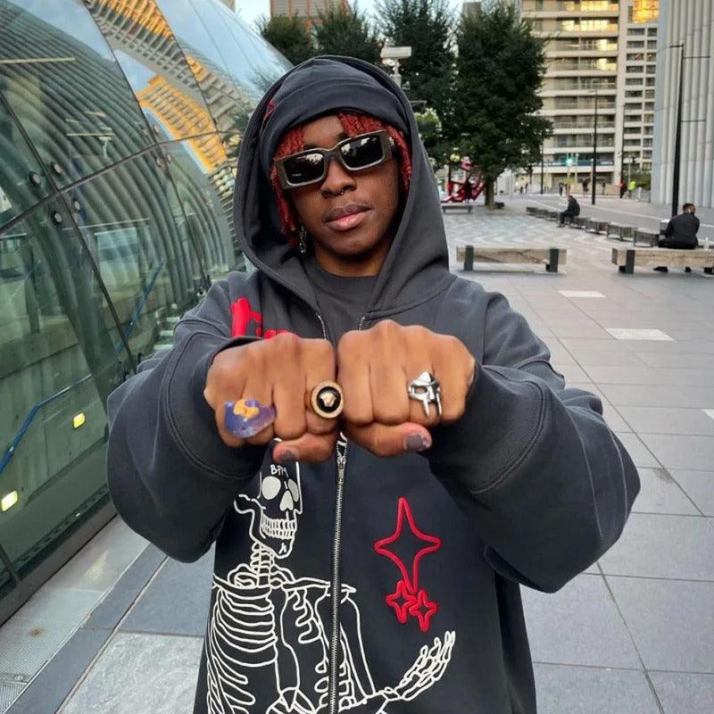 Style Core Aesthetics, New Style Trends - Hoodie zippé Skeleton Style Core Aesthetics, New Style Trends - Hoodie zippé Skeleton