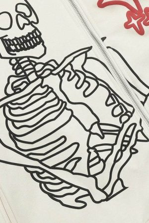 Style Core Aesthetics, New Style Trends - Hoodie zippé Skeleton