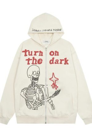 Style Core Aesthetics, New Style Trends - Hoodie zippé Skeleton