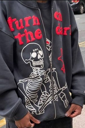 Style Core Aesthetics, New Style Trends - Hoodie zippé Skeleton