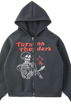 Style Core Aesthetics, New Style Trends - Hoodie zippé Skeleton
