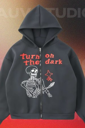 Style Core Aesthetics, New Style Trends - Hoodie zippé Skeleton