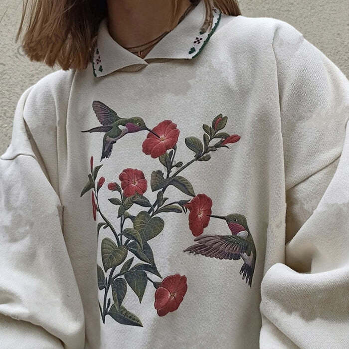 Style Core Aesthetics, New Style Trends - Hummingbird Vintage Sweatshirt