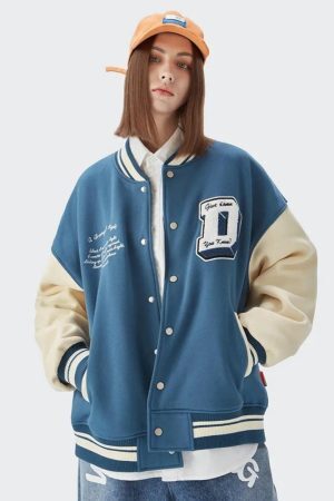 Style Core Aesthetics, New Style Trends - I Don't Give Damn Baseball Varsity Jacket