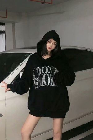 Style Core Aesthetics, New Style Trends - I Don't Smoke Rhinestone Hoodie