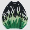 Style Core Aesthetics, New Style Trends - Indie Flame Knitted Sweater