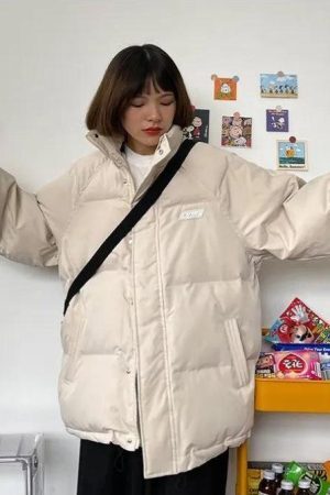 Style Core Aesthetics, New Style Trends - Indie High Neck Puffer Jacket
