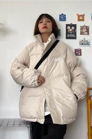 Style Core Aesthetics, New Style Trends - Indie High Neck Puffer Jacket