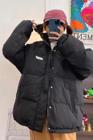 Style Core Aesthetics, New Style Trends - Indie High Neck Puffer Jacket