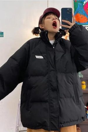 Style Core Aesthetics, New Style Trends - Indie High Neck Puffer Jacket