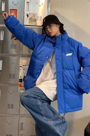 Style Core Aesthetics, New Style Trends - Indie High Neck Puffer Jacket