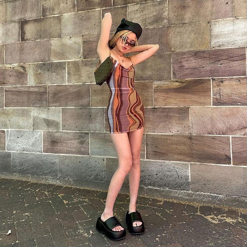 Style Core Aesthetics, New Style Trends - Indie Mesh Bodycon Mini Dress