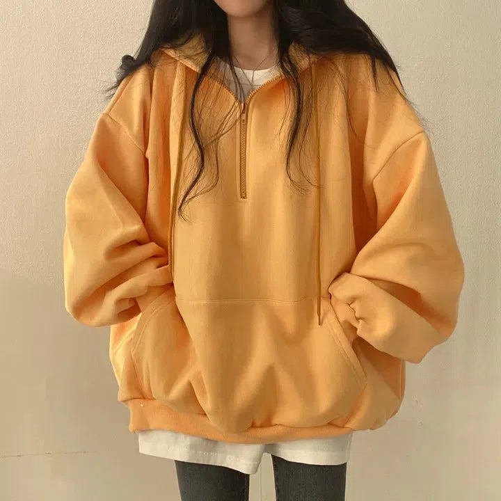 Style Core Aesthetics, New Style Trends - Indie Oversized Zip Up Hoodie
