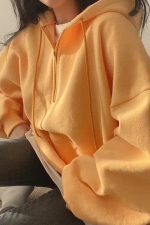 Style Core Aesthetics, New Style Trends - Indie Oversized Zip Up Hoodie