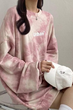 Style Core Aesthetics, New Style Trends - Indie Urban Print Longline Sweatshirt