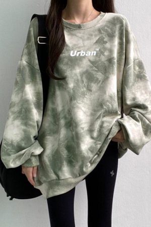 Style Core Aesthetics, New Style Trends - Indie Urban Print Longline Sweatshirt