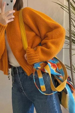 Style Core Aesthetics, New Style Trends - Indie Zip Up Knitted Cardigan