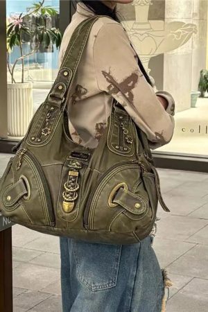 Style Core Aesthetics, New Style Trends - Izrel | Sac Y2K vintage marron à bandoulière