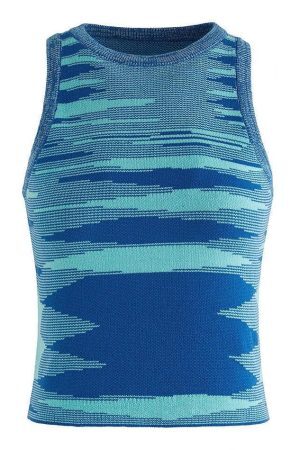 Style Core Aesthetics, New Style Trends - Jacquard Cropped Knit Tank Top