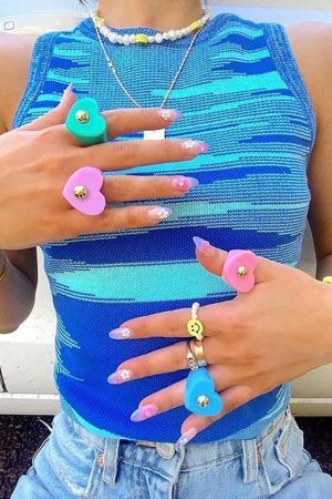 Style Core Aesthetics, New Style Trends - Jacquard Cropped Knit Tank Top