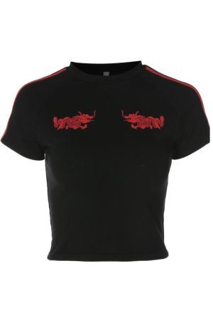 Style Core Aesthetics, New Style Trends - Japanese Dragon Crop Top