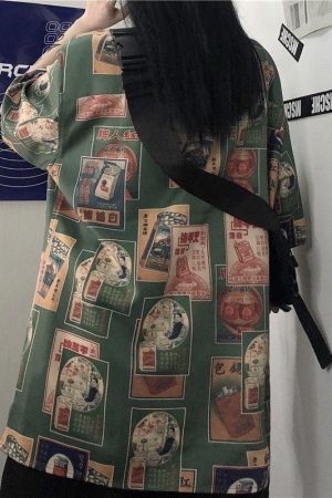 Style Core Aesthetics, New Style Trends - Japanese Figure Print Shirt