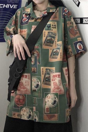 Style Core Aesthetics, New Style Trends - Japanese Figure Print Shirt