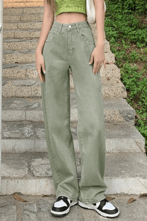 Style Core Aesthetics, New Style Trends - Jean boyfriend baggy légèrement délavé