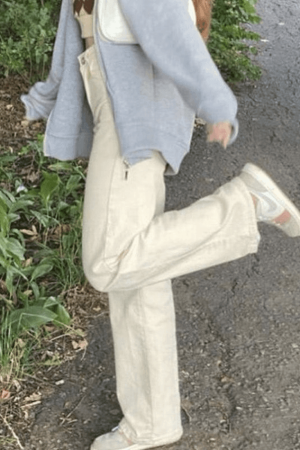 Style Core Aesthetics, New Style Trends - Jean boyfriend blanc délavé