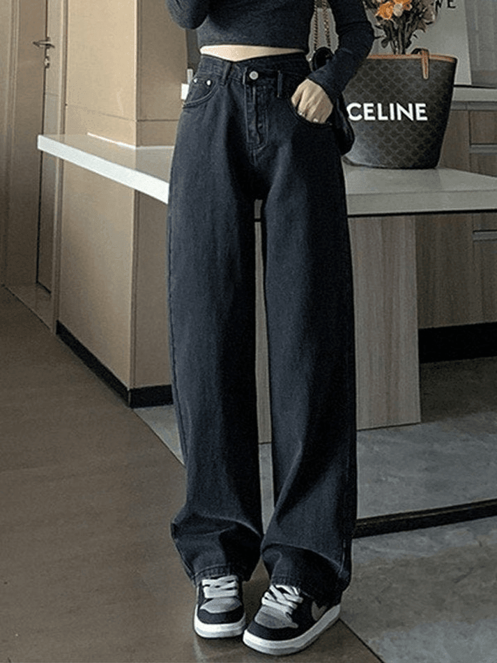 Style Core Aesthetics, New Style Trends - Jean boyfriend croisé délavé vintage Style Core Aesthetics, New Style Trends - Jean boyfriend croisé délavé vintage